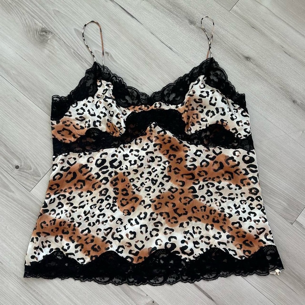 spenser y2k cheetah and lace cami top